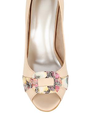 cream leatherette closed back sandals - 10842642 - Standard Image - 4