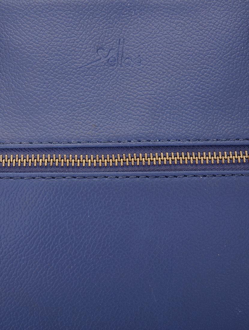 blue faux leather handbag with sling - 10846408 - Zoom Image - 4