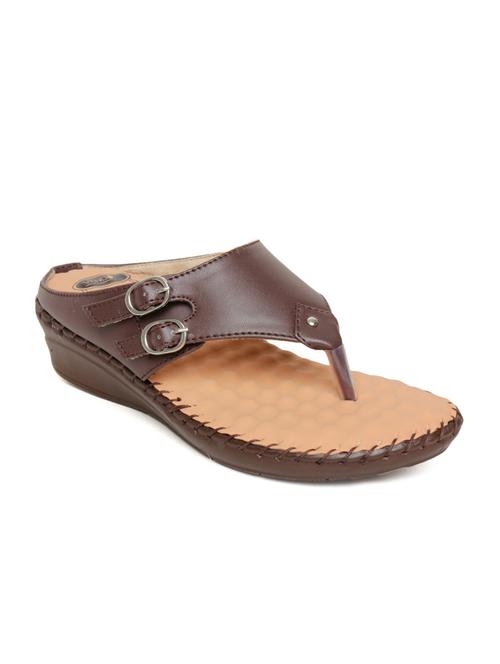brown faux leather slippers - 10858292 - Standard Image - 1