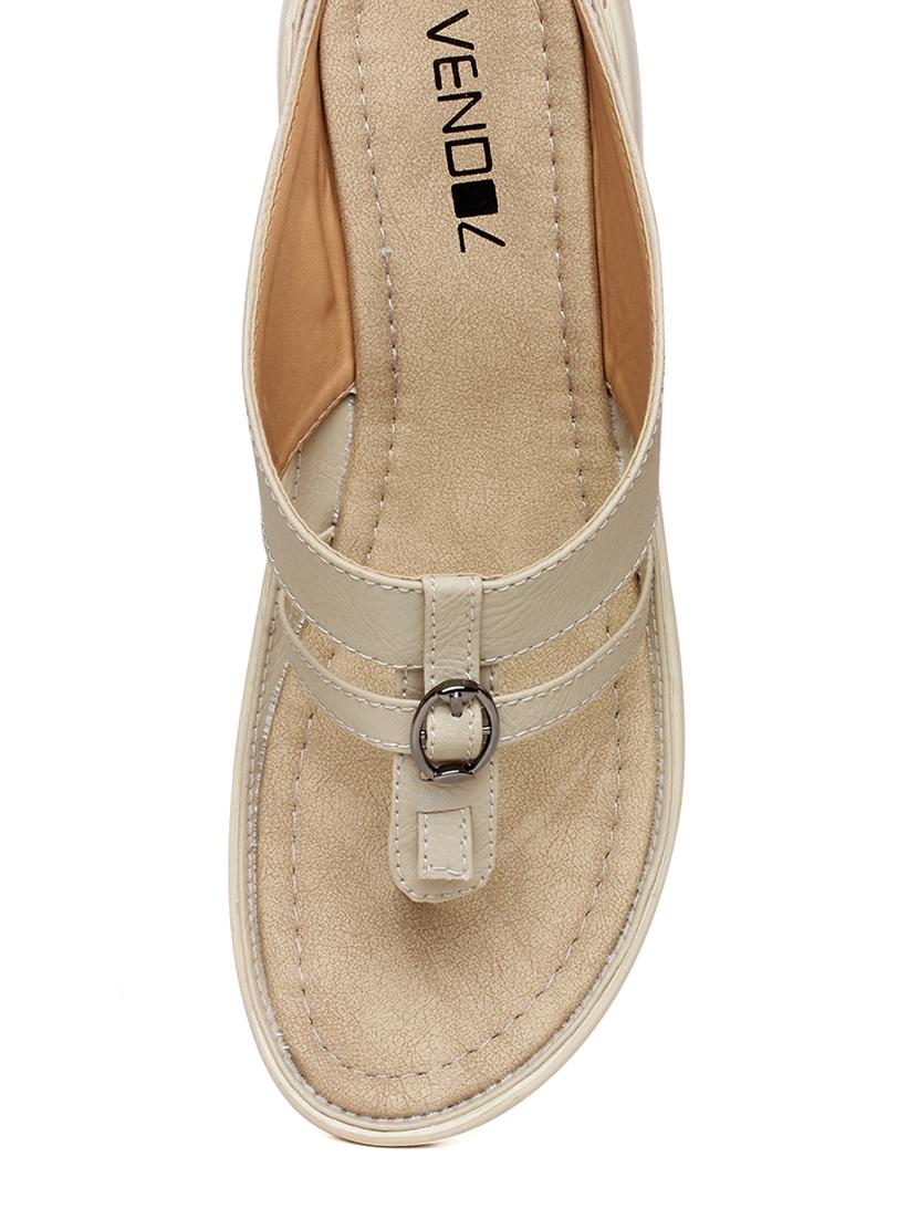 beige faux leather slippers - 10858300 - Zoom Image - 4