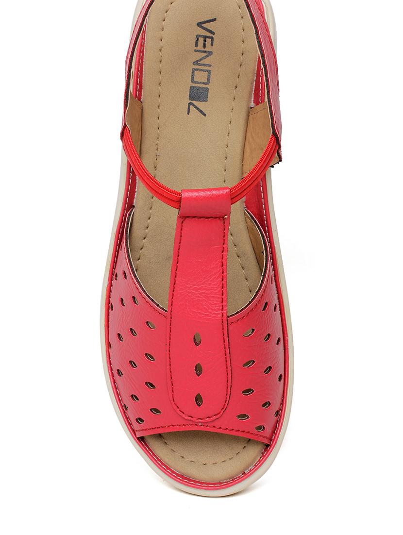 red faux leather sandals - 10858403 - Zoom Image - 4
