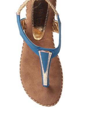 blue leatherette back strap sandals - 10859191 - Standard Image - 4