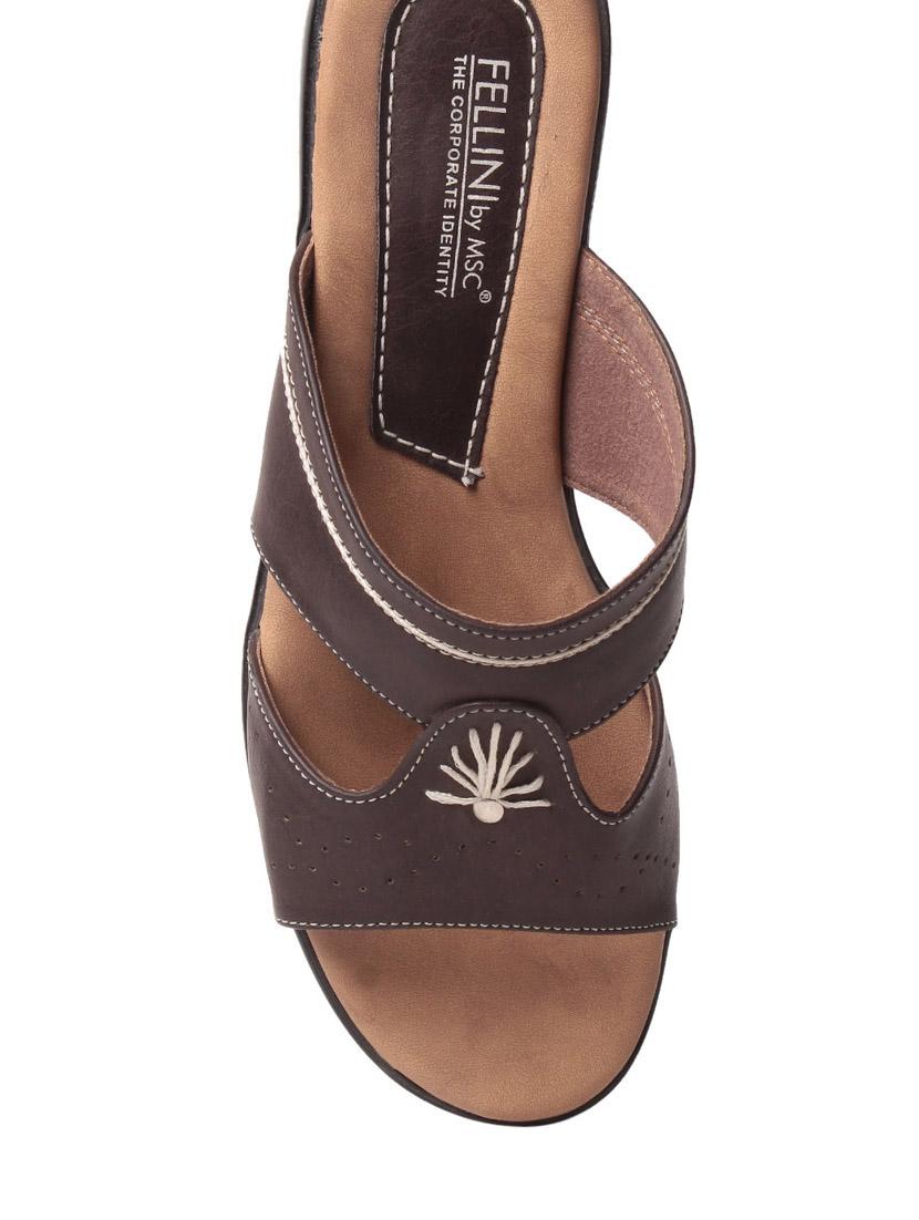 brown leatherette slippers - 10859241 - Zoom Image - 4