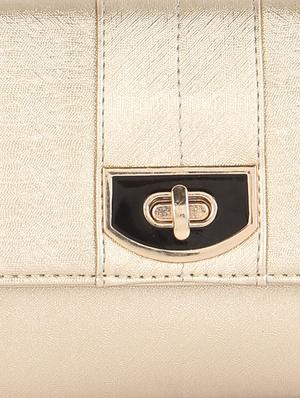 beige leatherette envelope clutch - 10886001 - Standard Image - 4