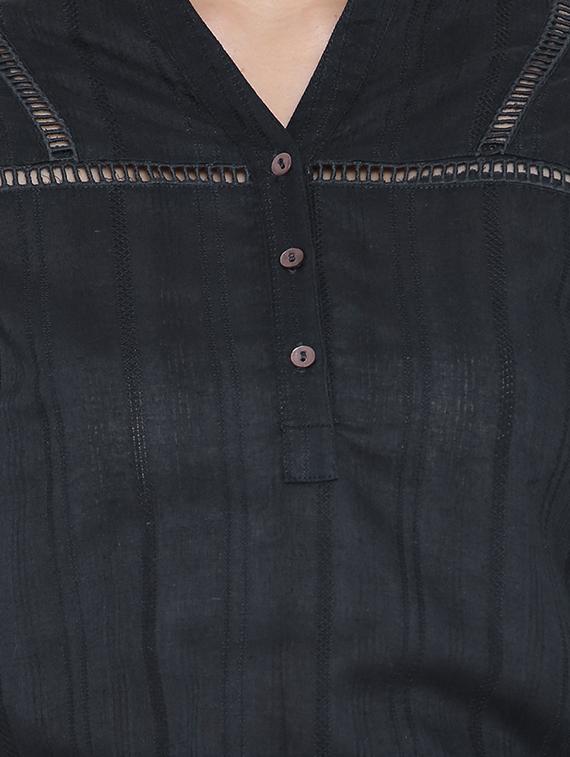 grey cotton blouson top - 10894084 - Zoom Image - 4