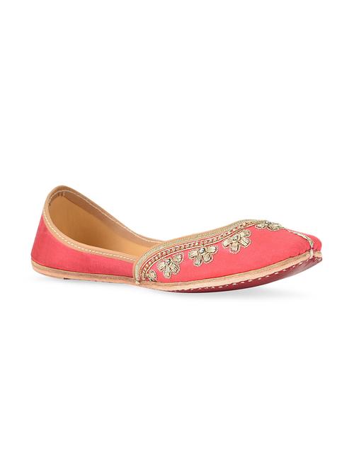 pink embellished leather mojris - 10900452 - Standard Image - 1