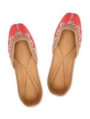 pink embellished leather mojris - 10900452 - Standard Image - 4