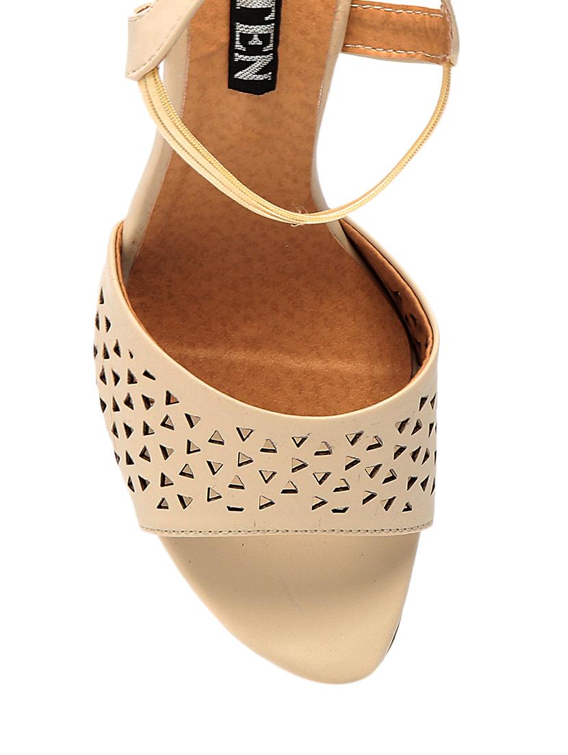 tan leatherette wedge - 10904821 - Zoom Image - 4