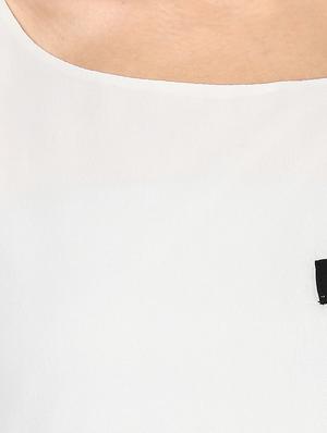 white georgette High-Low regular top - 10906609 - Standard Image - 4