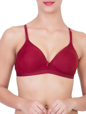 maroon,orange,dark purple cotton bra - 10937817 - Standard Image - 4