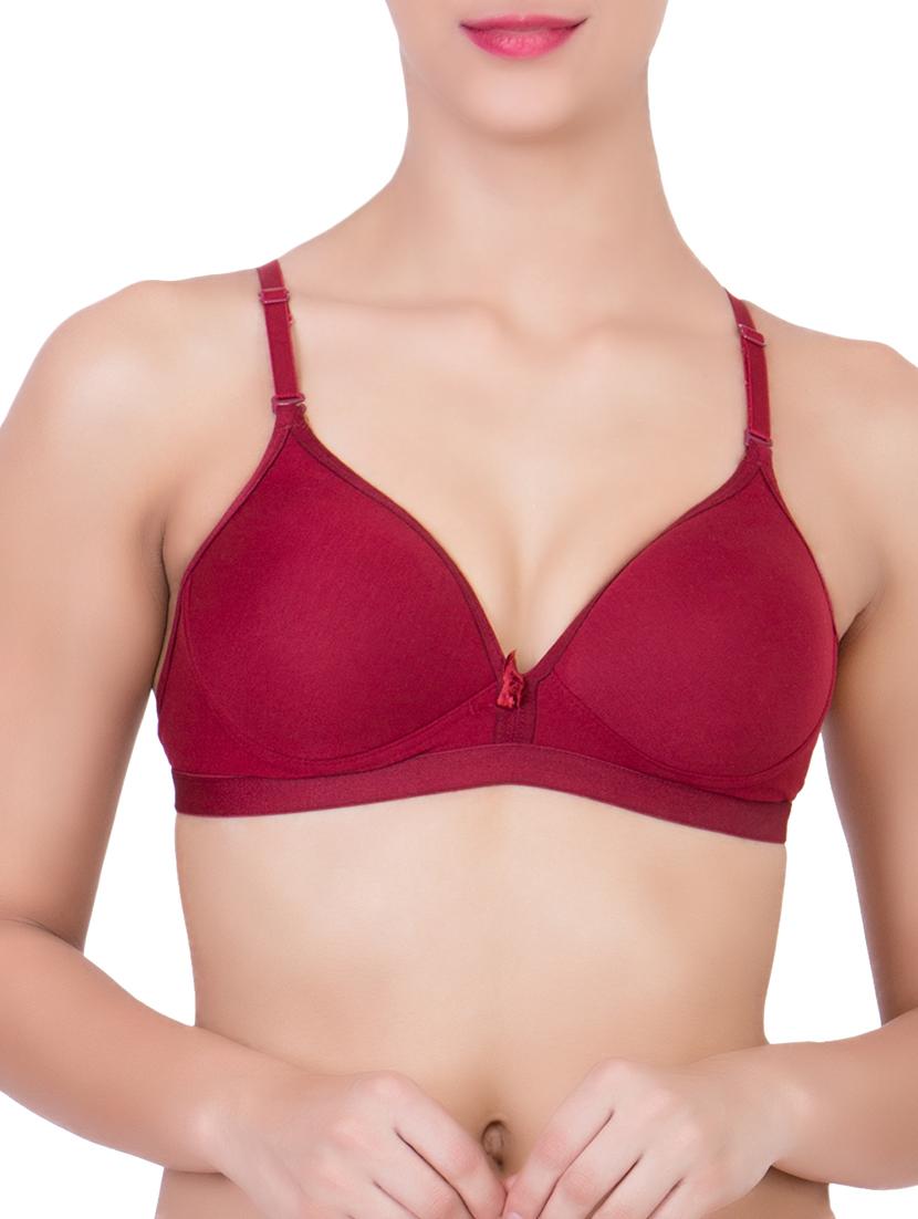 maroon,orange,dark purple cotton bra - 10937817 - Zoom Image - 4