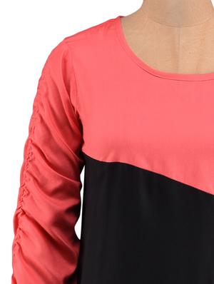 color block round neck rayon kurta - 1093851 - Standard Image - 4