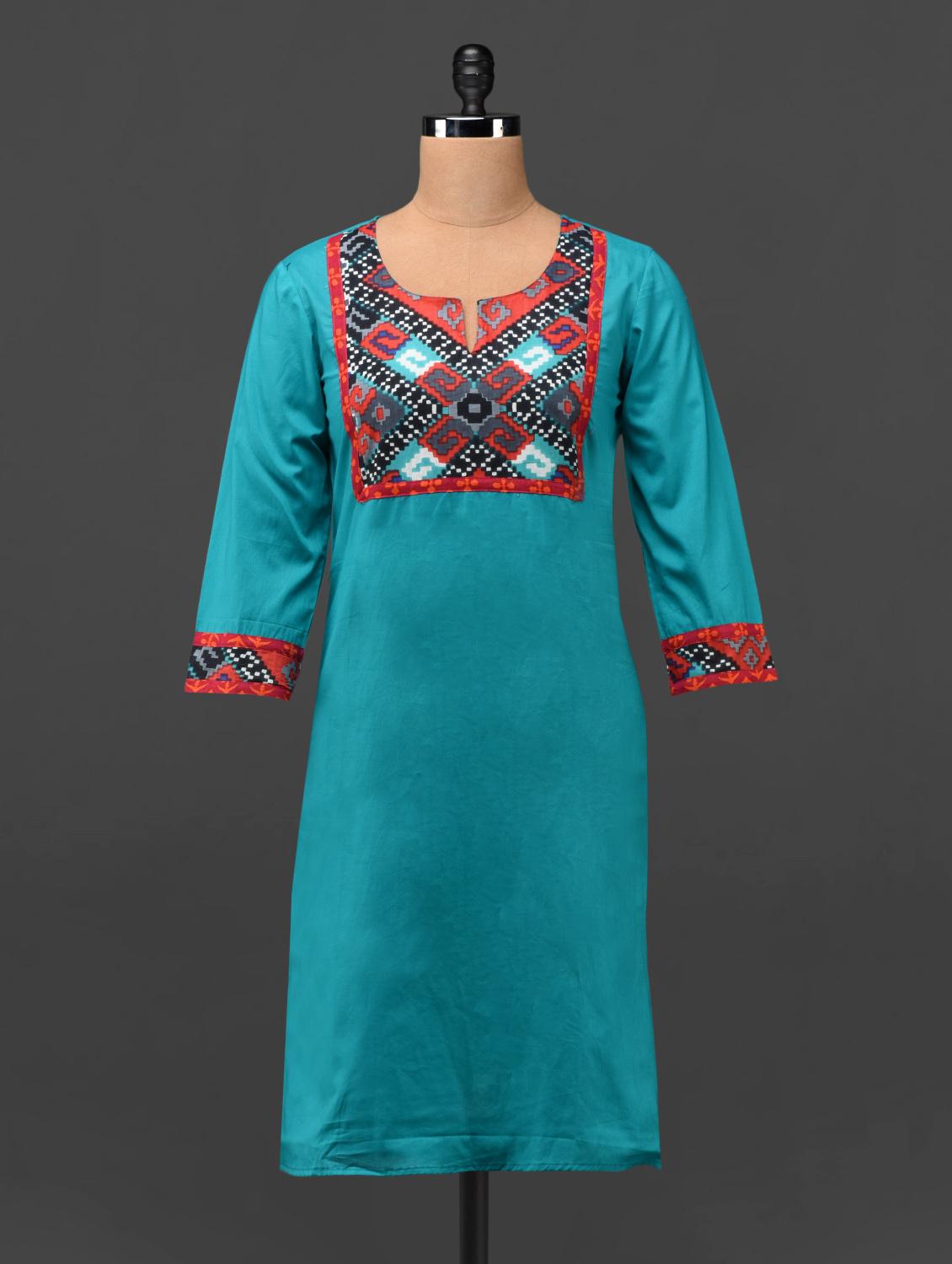 Printed Yoke Quarter Sleeve Cotton Kurta - MOTIF