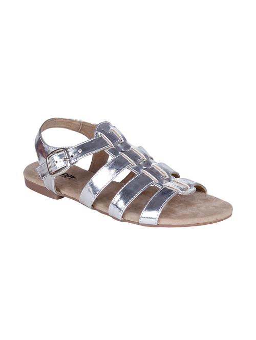 silver faux leather sandals - 10986477 - Standard Image - 1