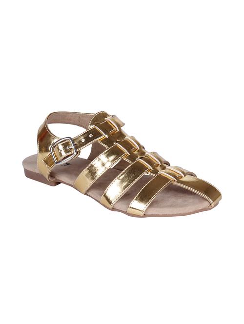 golden faux leather sandals - 10986481 - Standard Image - 1