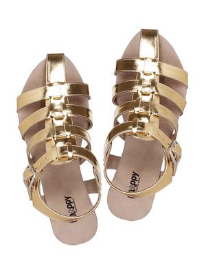 golden faux leather sandals - 10986481 - Standard Image - 4
