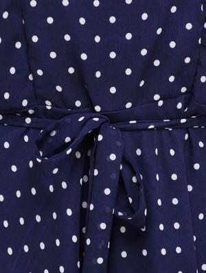 blue polka dot print a line dress - 1100913 - Standard Image - 4
