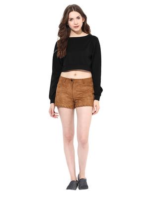 long sleeved boat neck crop top - 11013031 - Standard Image - 4