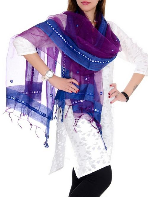 purple tissue dupatta - 11013052 - Very Small Image - 1