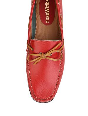 red leatherette slip on loafer - 11044645 - Standard Image - 4