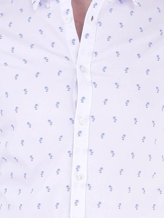 white cotton casual shirt - 11052989 - Zoom Image - 4