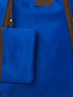 royal blue nylon tote with mini pouch - 1105982 - Standard Image - 4