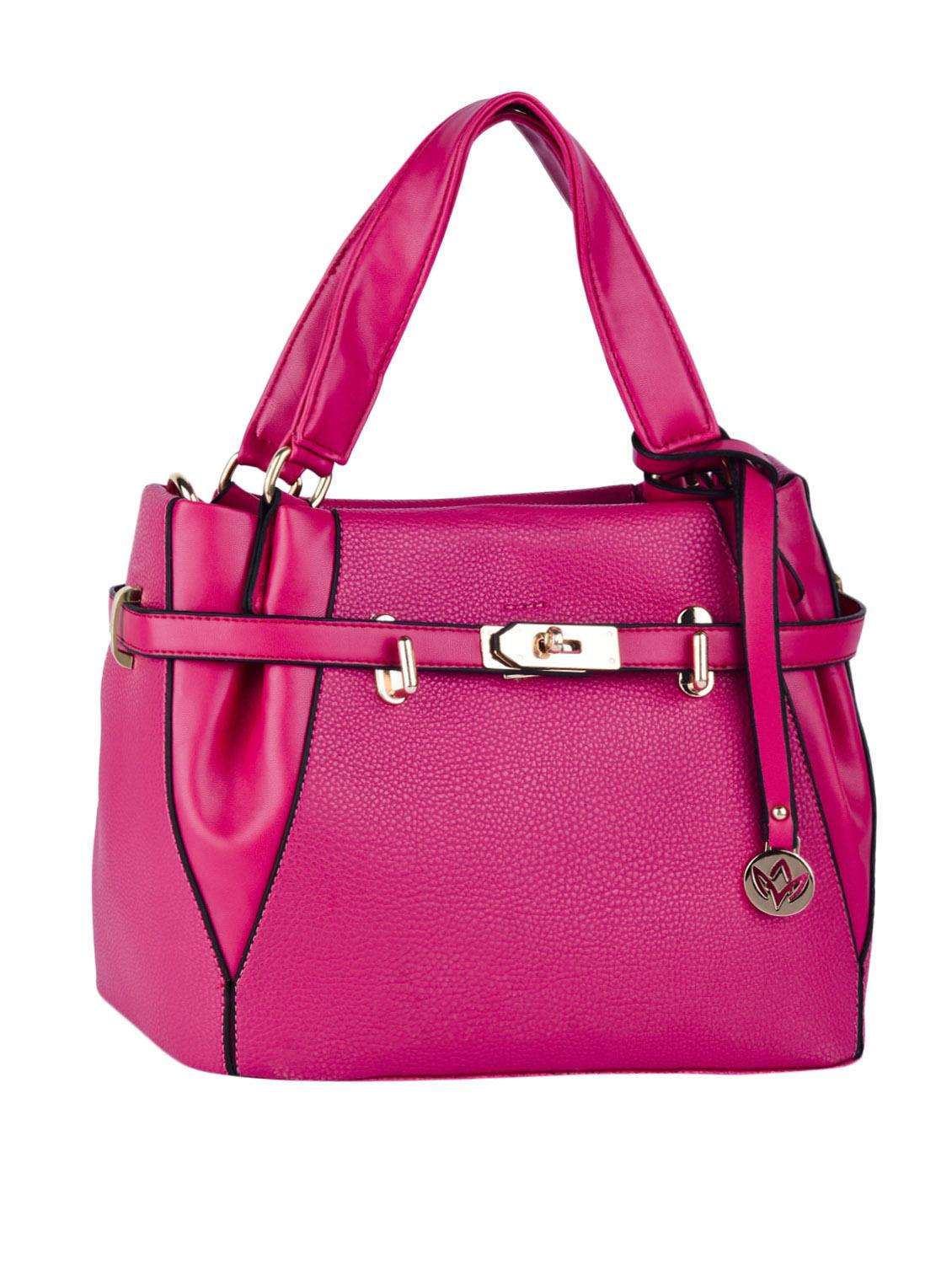 Front Strap Comfortable Handle Leatherette Handbag - Mod'acc