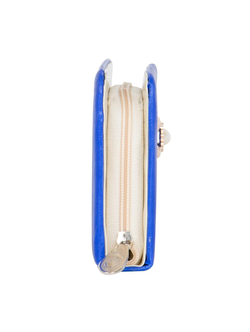 blue leatherette clutch - 11100403 - Zoom Image - 4