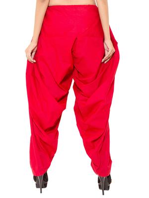 red cotton patiyala salwars - 11120021 - Standard Image - 7