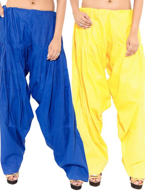 yellow rayon patiyala salwars - 11120088 - Very Small Image - 1