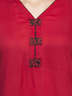 v-neck solid tunic - 11121023 - Standard Image - 4