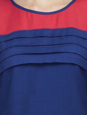 color block pleat detail top - 11121026 - Standard Image - 4
