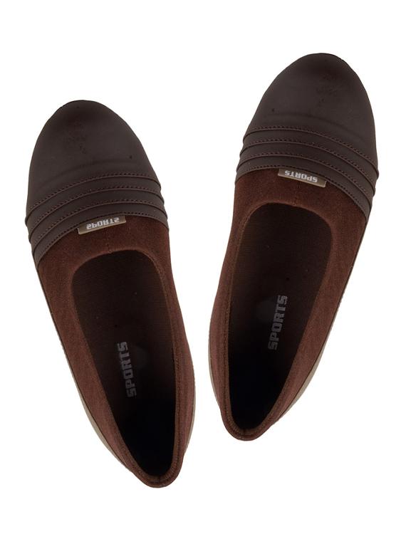 brown faux leather slip on ballerina - 11124705 - Zoom Image - 4