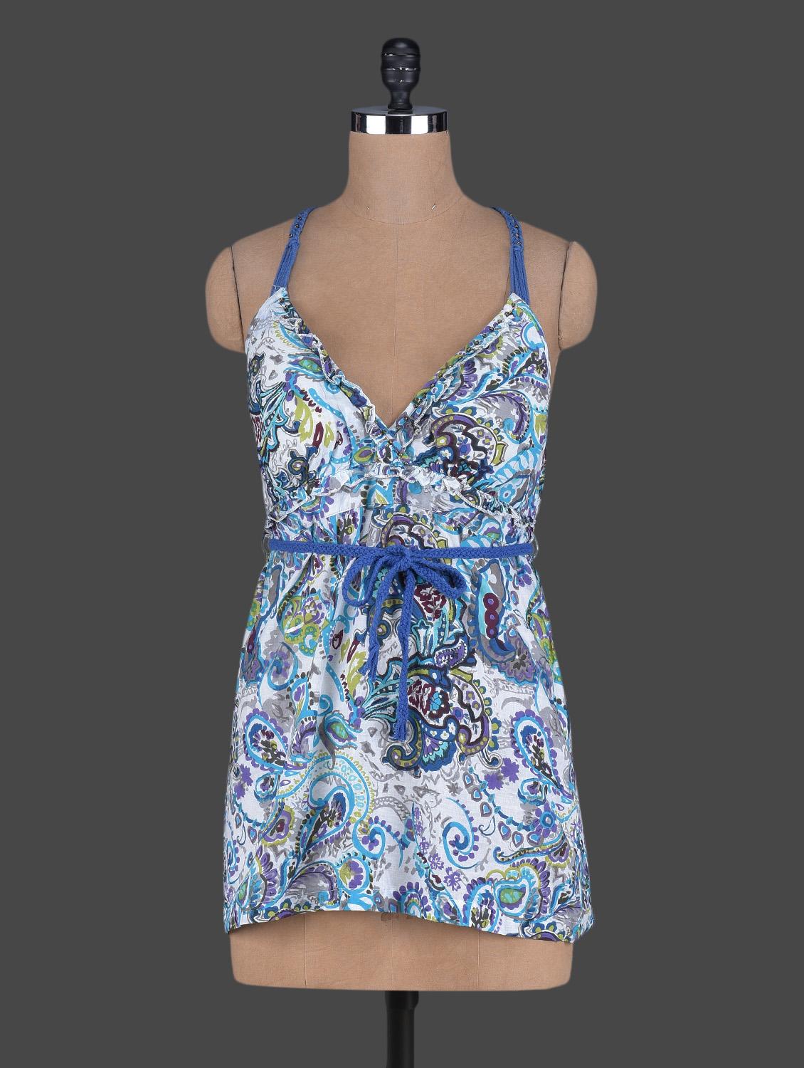 Paisley Print Camisole Neck Cotton Top - Holidae
