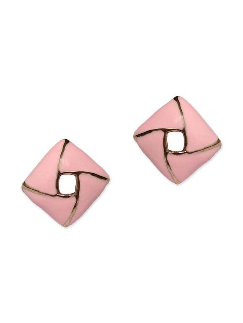 pink metal studs earrings - 11143298 - Very Small Image - 1