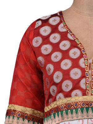 white cotton blend a-line kurta - 1114458 - Standard Image - 4