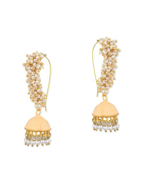 light orange pearls balli earring - 11154914 - Standard Image - 1