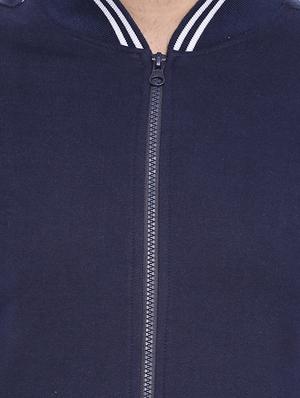 navy blue cotton bomber jacket - 11199369 - Standard Image - 4