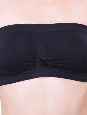 mesh back ruched detail tube bra - 11218379 - Standard Image - 4