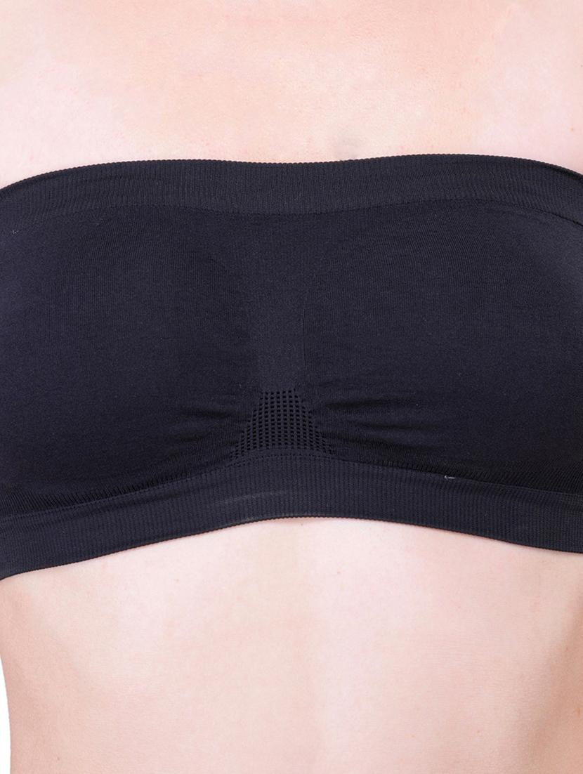 mesh back ruched detail tube bra - 11218379 - Zoom Image - 4
