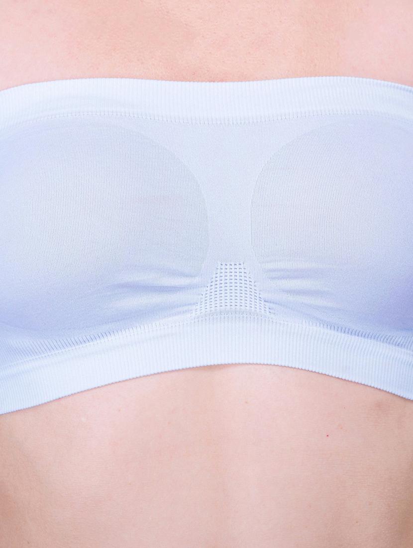 mesh back ruched tube bra - 11218380 - Zoom Image - 4
