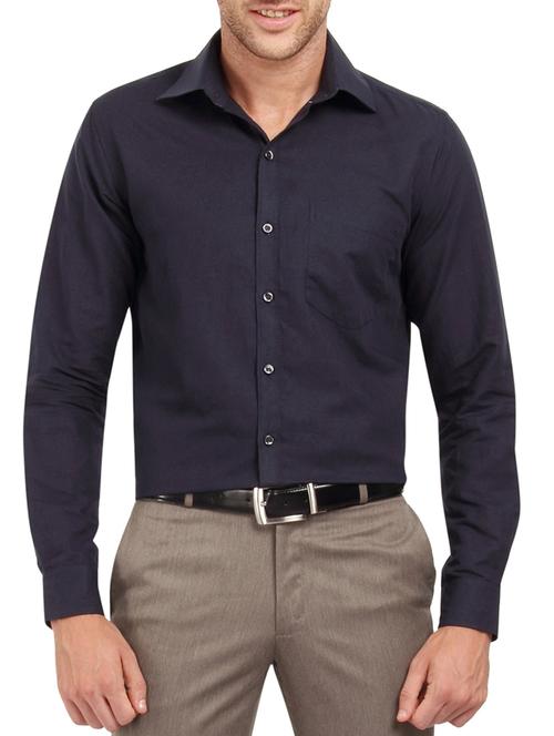 charcoal grey cotton formal shirt - 11218418 - Standard Image - 1