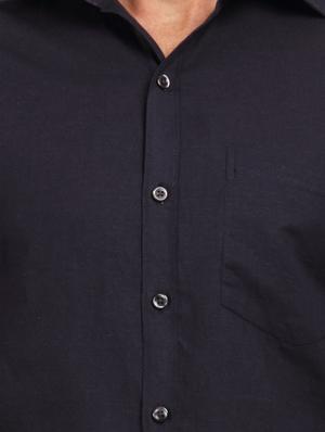 charcoal grey cotton formal shirt - 11218418 - Standard Image - 4