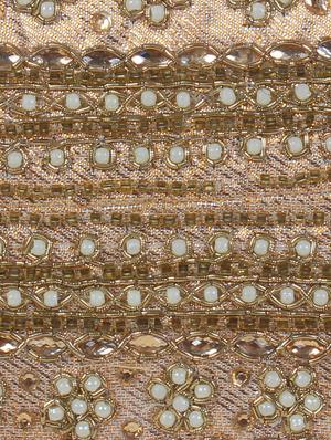 beige faux silk embellished clutch - 11233394 - Standard Image - 4