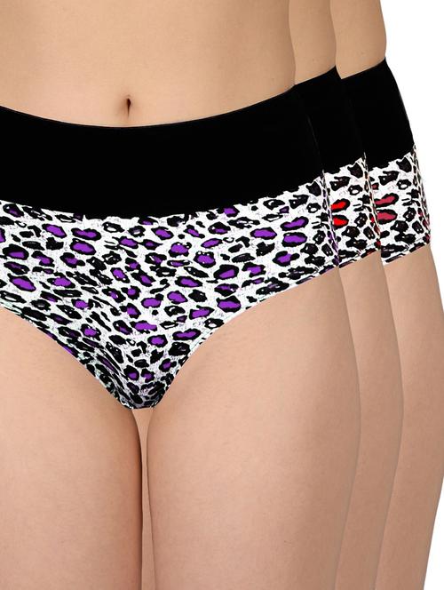 multi colored cotton hipster animal print panty (set of 3) - 11236185 - Standard Image - 1