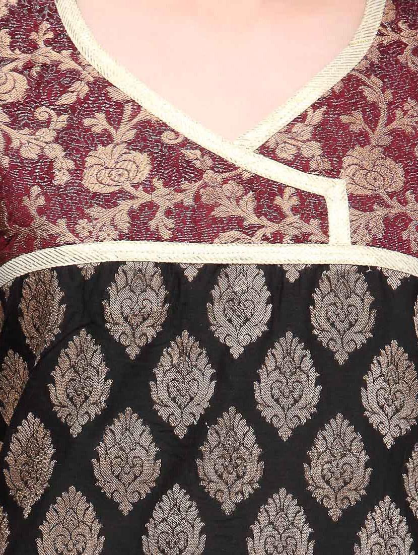 chanderi cotton banarasi frock - 11246062 - Zoom Image - 4