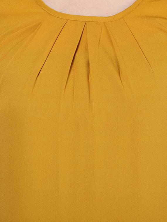 plain round neck polycrepe top - 1125049 - Zoom Image - 4