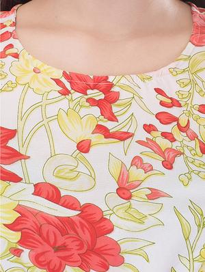 white floral print crepe dress - 11260793 - Standard Image - 4