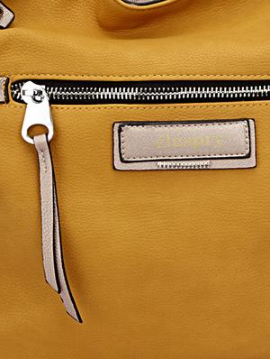 front zipper yellow leatherette handbag - 1128449 - Standard Image - 4