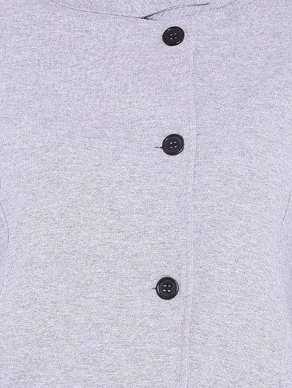 solid grey cotton buttoned jacket - 11284510 - Zoom Image - 4